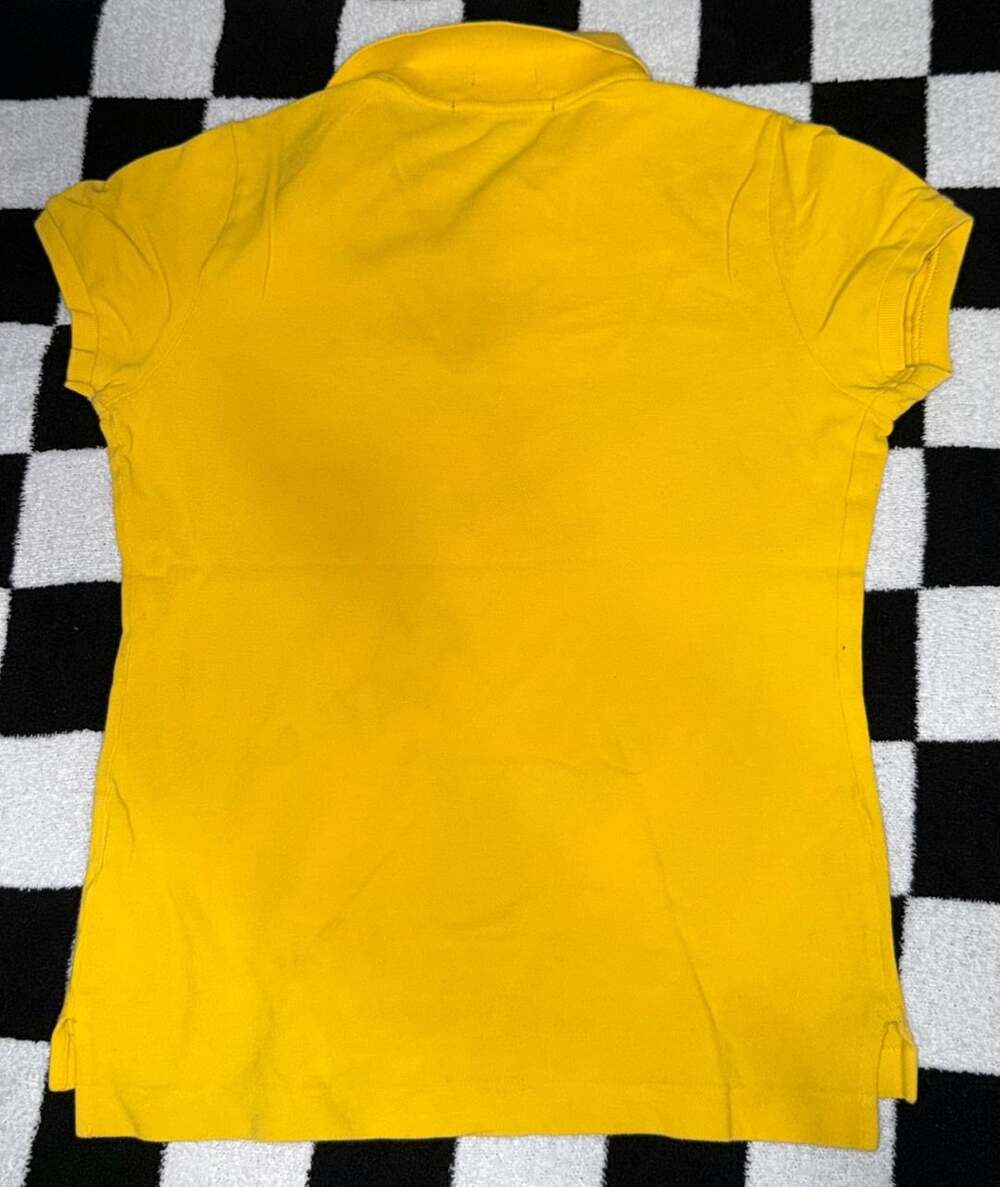 Ralph Lauren The Skinny Polo Yellow Short Sleeve Polo Shirt Women's Medium - Picture 7 of 7